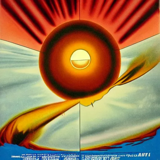 Prompt: 1970s movie poster about the sun expanding and swallowing the earth