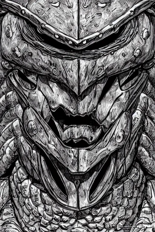 Prompt: armoured warrior oyster humanoid monster, symmetrical, highly detailed, digital art, clam themed armour, sharp focus, trending on art station, ambient lighting, kentaro miura art style