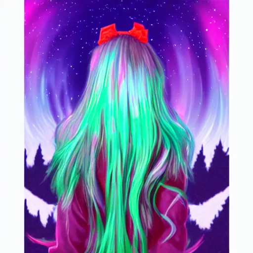 aurora borealis hair reimu | Stable Diffusion | OpenArt