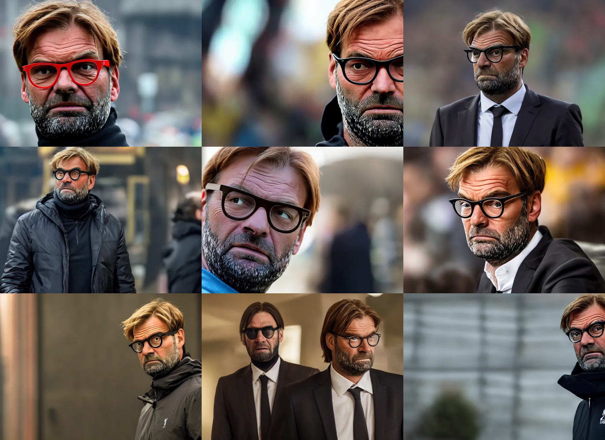 Prompt: jurgen klopp, movie still, from the new john wick movie, 8 k, realistic