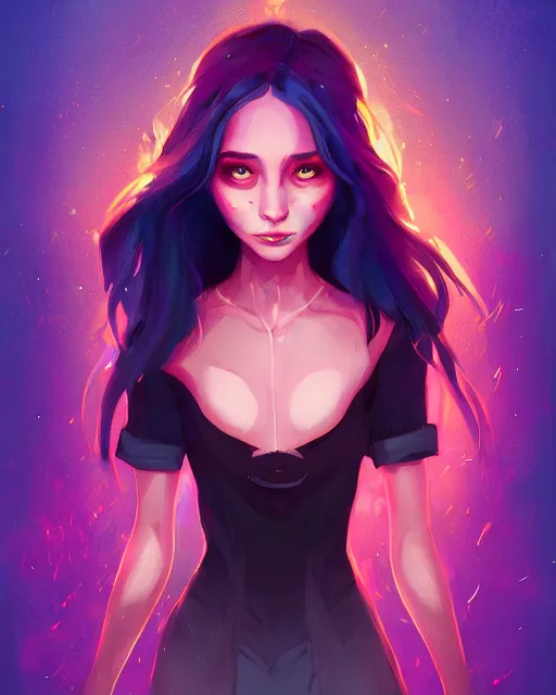 Image similar to a portrait of a beautiful full body Stella Maeve dark magic, spooky, art by lois van baarle and loish and ross tran and rossdraws and sam yang and samdoesarts and artgerm, digital art, highly detailed, intricate, sharp focus, Trending on Artstation HQ, deviantart, unreal engine 5, 4K UHD image