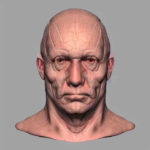 Prompt: human head uv unwrapped, basecolor, uv map, albedo texture, diffuse - map, texture channels, 2 d parametric