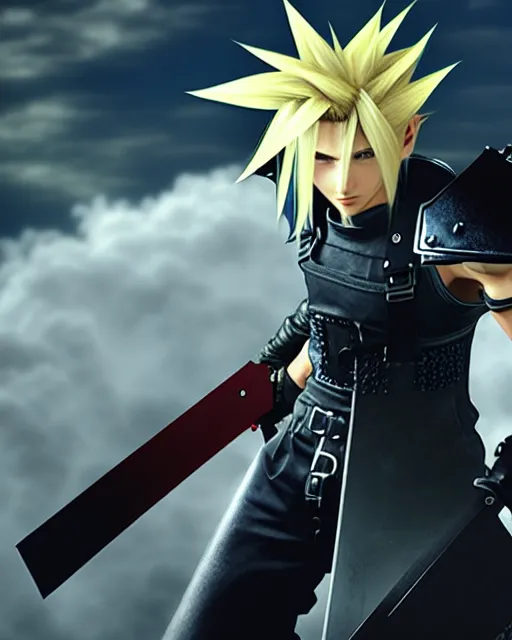 Image similar to final fantasy vii follows the story of mercenary cloud strife, who is hired by the eco - terrorist group avalanche 8 k resolution cryengine unreal engine vray trending on artstation award winning anime character design centered portrait