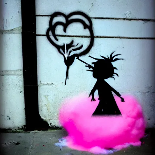 Image similar to cotton candy by banksy