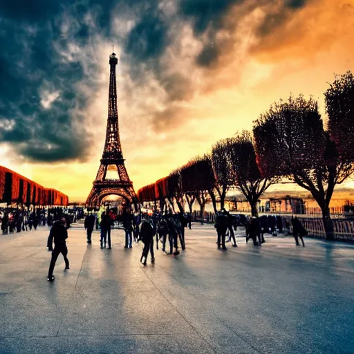 Prompt: epic paris, epic sky, cinematic light