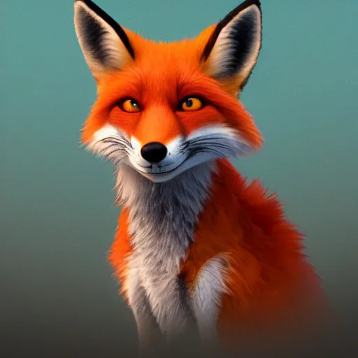 Prompt: [ \ red fox, in the style of pixar, character art, movie still