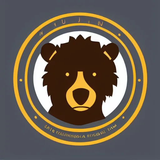 Image similar to a muscular furry cute bear logo, modern, pictorial mark, iconic logo