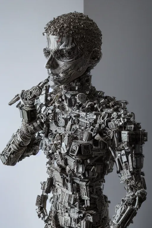 Prompt: 'an intricate detailed paper mâché statue of the Lord of TCP/IP and Subnetting, style of The Matrix, Blade Runner, Cyberpunk 2077'