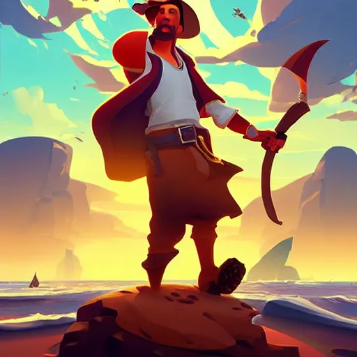 Image similar to painting treasure on sea of thieves game smooth median photoshop filter cutout vector, behance hd by jesper ejsing, by rhads, makoto shinkai and lois van baarle, ilya kuvshinov, rossdraws global illumination