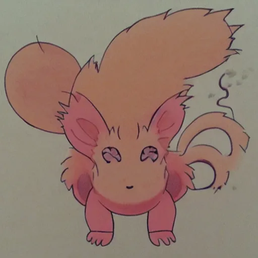 Image similar to vulpix sweating in a heatwave, anime style drawing