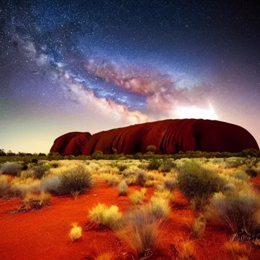 Image similar to Uluru at night, Milky Way Galaxy, photography