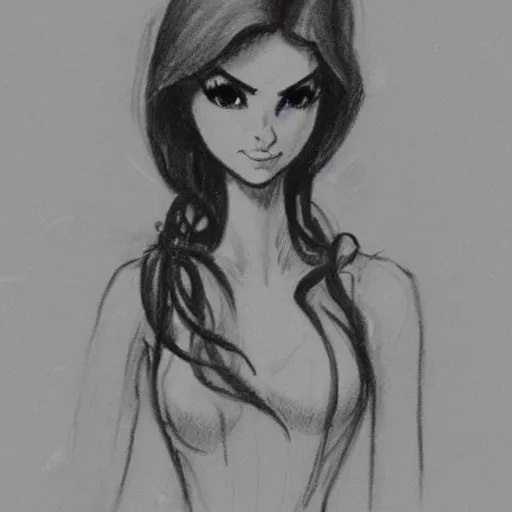 Image similar to milt kahl sketch of victoria justice with tendrils hair style as princess padme from star wars episode 3