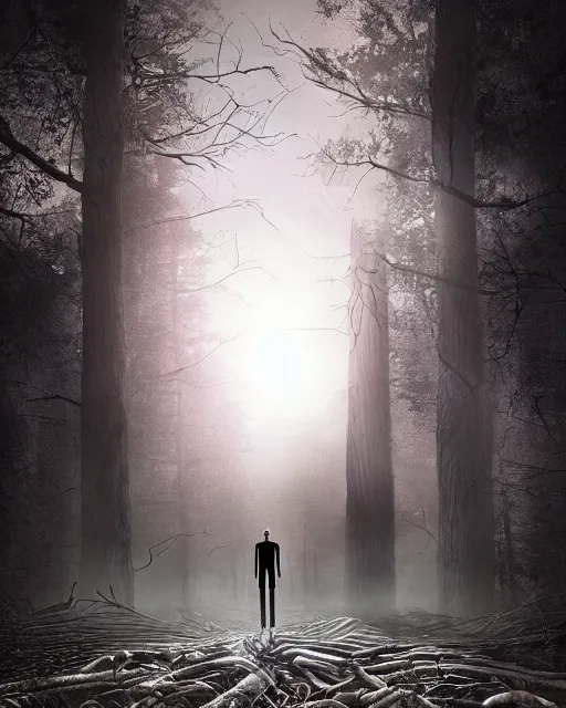 Prompt: movie poster, slenderman zombie, epic composition, cinematic lighting,unreal engine