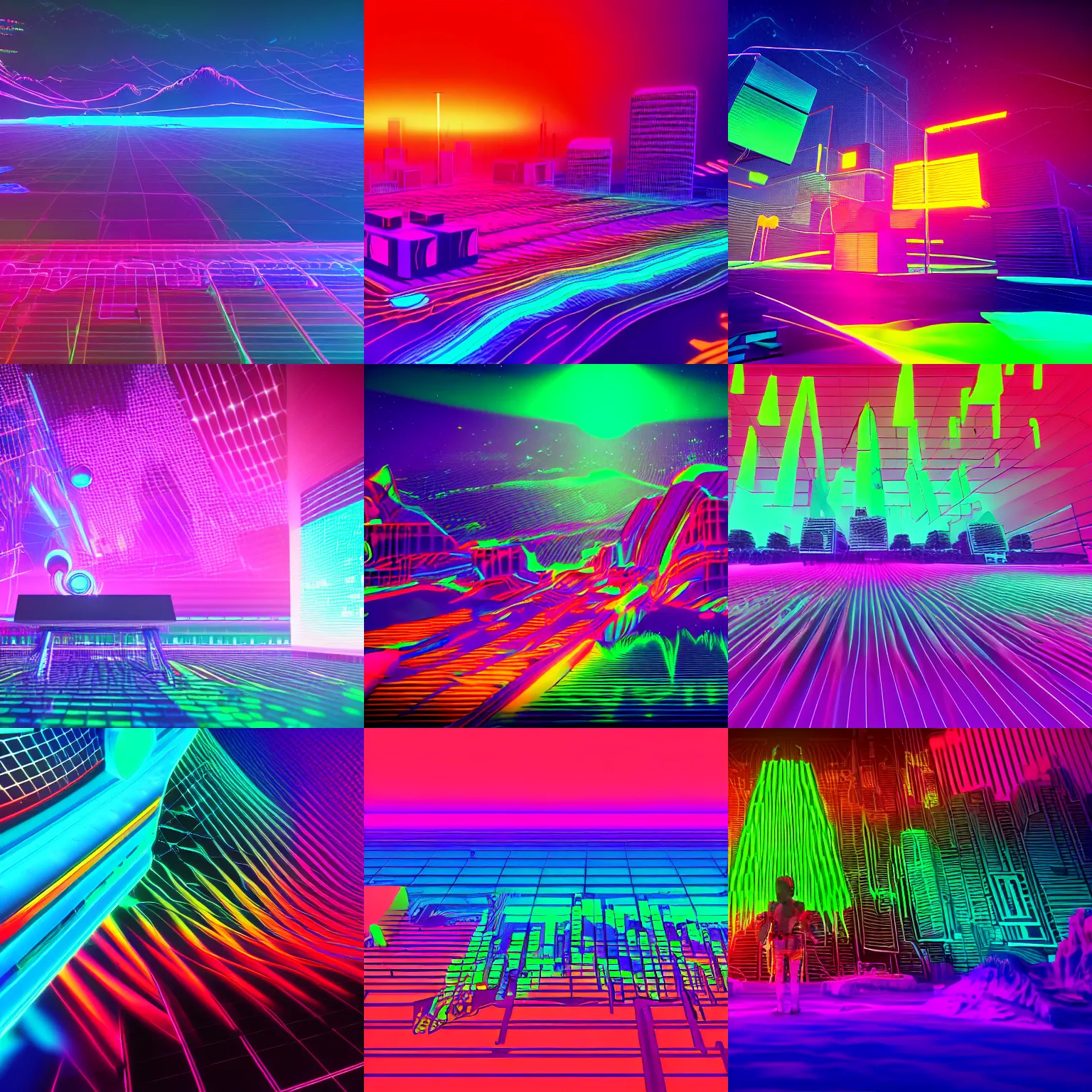 Prompt: synthwave, colorful, glitchy, spectrogram, oscilloscope, matte painting, unreal engine, 4 k