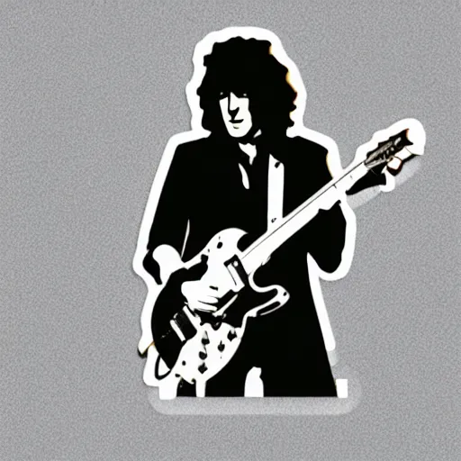 Image similar to jimmy page from led zepelin playing - guitar - solo, sticker - art, svg vector, adobe - illustrator