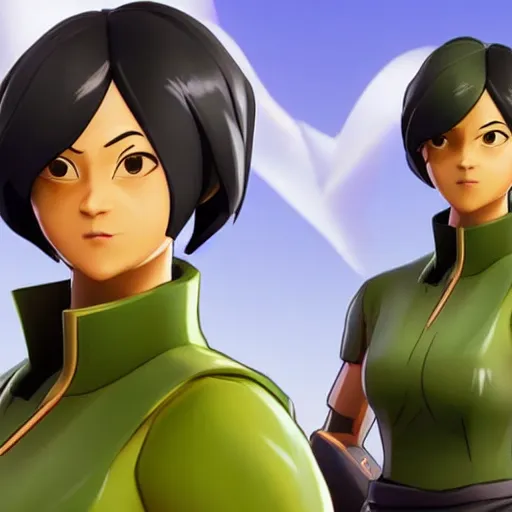 Image similar to toph beifong in fortnite, character render, full body shot, highly detailed, in game render