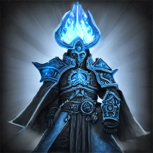 Image similar to world of warcraft lich king profile picture with large chin