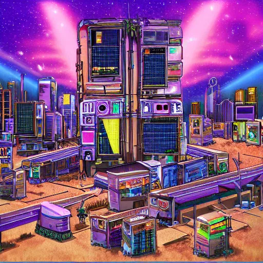 Image similar to A solar punk city, digital art