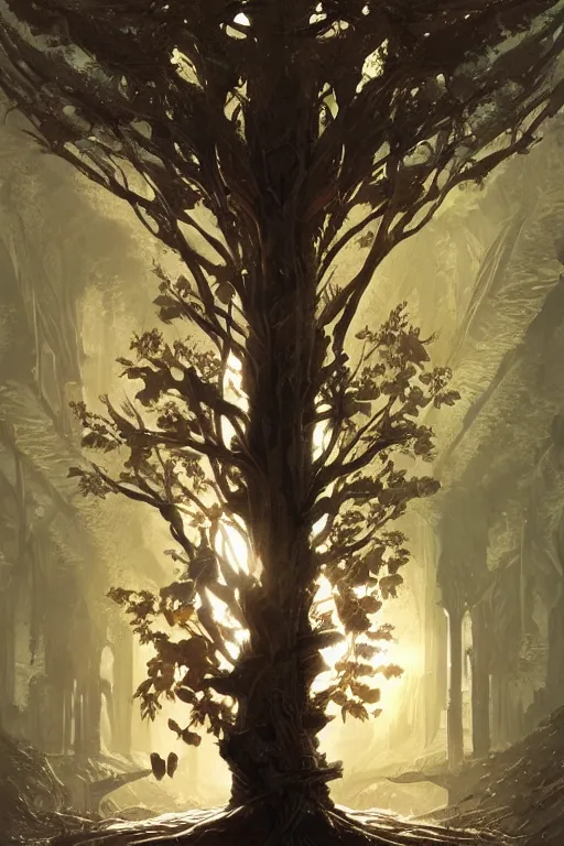 Image similar to tree of life by Greg Rutkowski