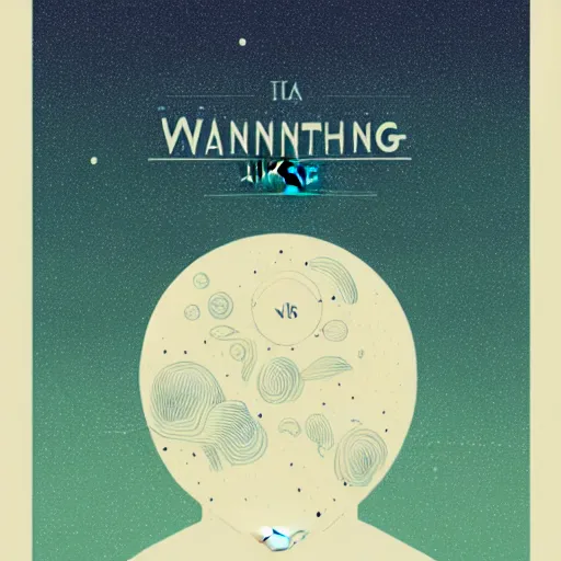 Image similar to a wandering mind, logo, simple white background victo ngai, kilian eng