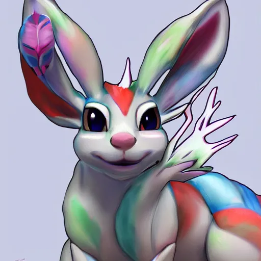 Image similar to sylveon, photo realistic, hyperrealistic, digital art