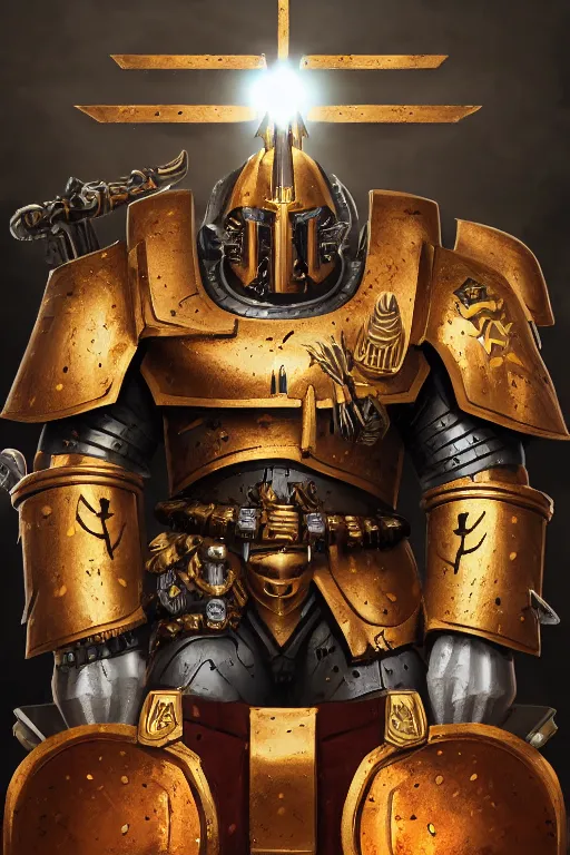 Image similar to armor portrait heros warhammer 4 0 k horus heresy fanart - the primarchs emperor by johannes helgeson animated with vfx concept artist & illustrator global illumination ray tracing hdr fanart arstation zbrush central hardmesh 8 k octane renderer comics stylized