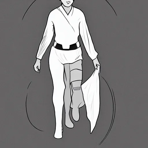 Prompt: digital full body portrait of young princess leia, a new hope