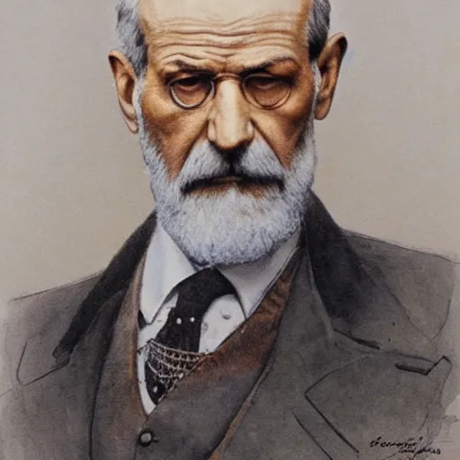 Image similar to sigmund freud, high resolution, high quality, by jean - baptiste monge