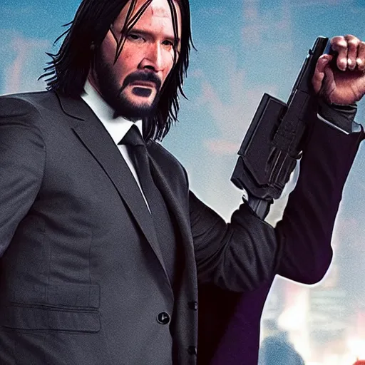 Prompt: jesus fighting john wick