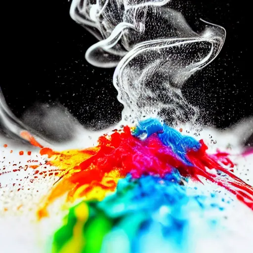 Prompt: slow-mo footage macro ink drops in water, colorful, professional photo, smoke, close-up