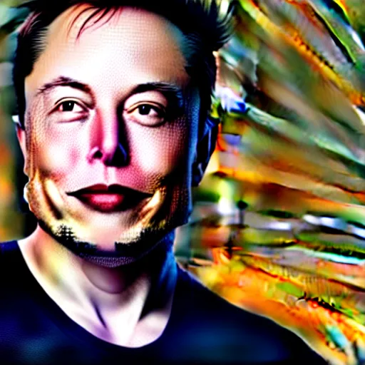Image similar to portrait image of elon musk with tusks 8 k
