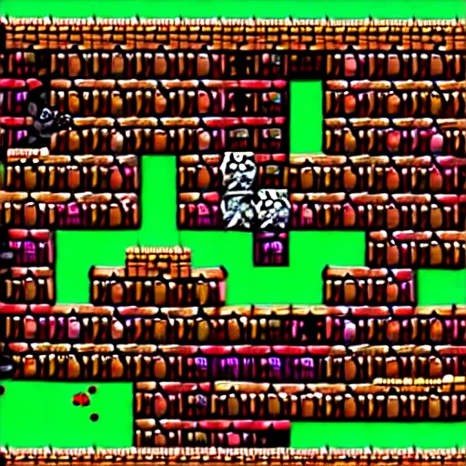 Image similar to Donkey Kong Country level depicting a beautiful mine with shiny crystals on the wall, floating barrels and minecarts.