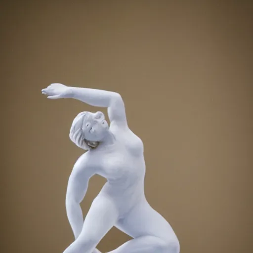 Image similar to a marble statue of a girl doing ballet, 5 0 mm lens, f 1. 4, sharp focus, ethereal, emotionally evoking, head in focus, volumetric lighting, 8 k