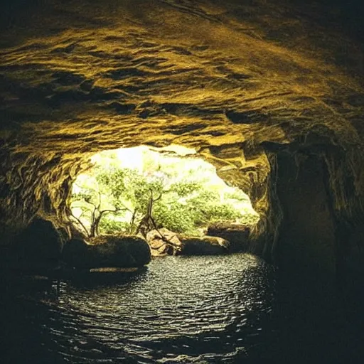Prompt: “ wet cave inside ”