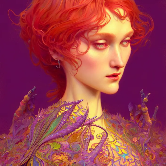 Prompt: psychedelic Pixar character, diffuse lighting, fantasy, intricate, elegant, highly detailed, lifelike, photorealistic, digital painting, artstation, illustration, concept art, smooth, sharp focus, art by John Collier and Albert Aublet and Krenz Cushart and Artem Demura and Alphonse Mucha