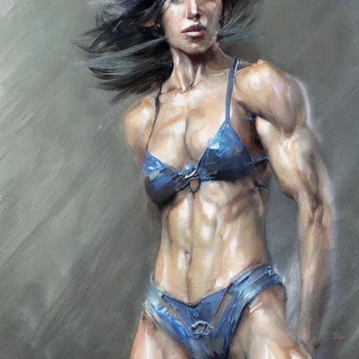 Prompt: muscular fubuki by daniel gerhartz, trending on art station