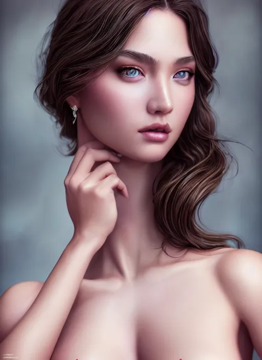 Prompt: a gorgeous female photo, professionally retouched, soft lighting, realistic, smooth face, full body shot, torso, dress, perfect eyes, wide angle, sharp focus on eyes, 8 k high definition, insanely detailed, intricate, elegant, art by artgerm and jason chan and mark hill