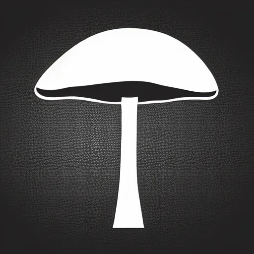 Image similar to flat black vector silhouette of a mushroom, pure white background, 4 k resolution