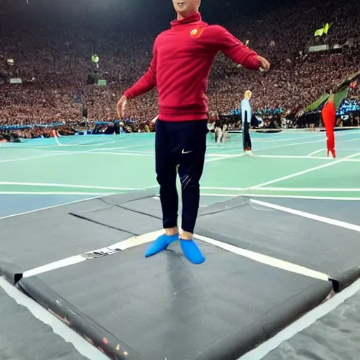 Prompt: ronaldo doing gymnastics