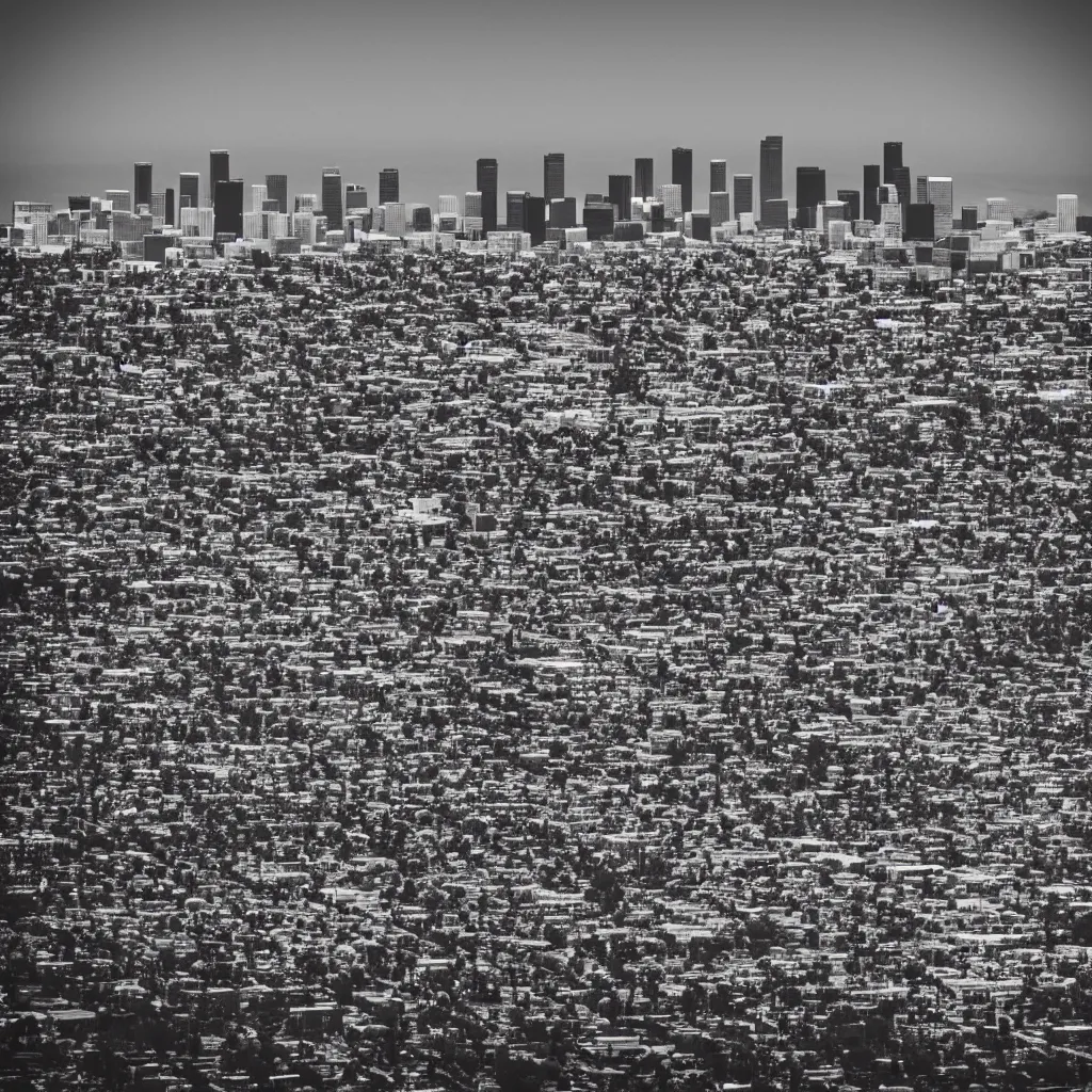 Prompt: “A black and white 75mm photo of Los Angeles”