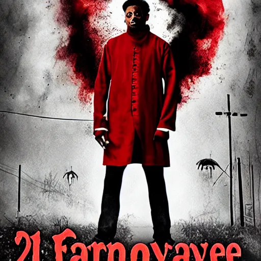 Prompt: 2 1 savage horror movie poster