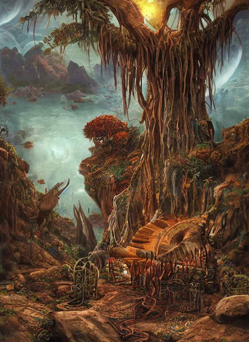 Image similar to a painting of shamanic drums , matte painting, highly detailed, fantasy art