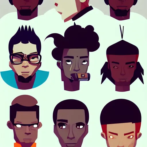 Image similar to 2 d character design, male rapper, vector art, digital art, portrait, 4 k, 8 k, sharp focus, smooth, illustration, concept art, music artist