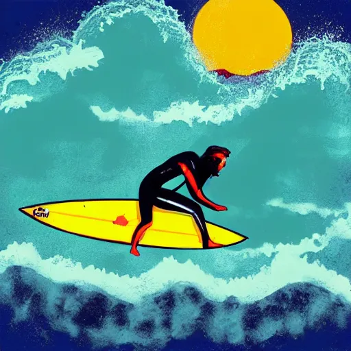 Prompt: surf dracula