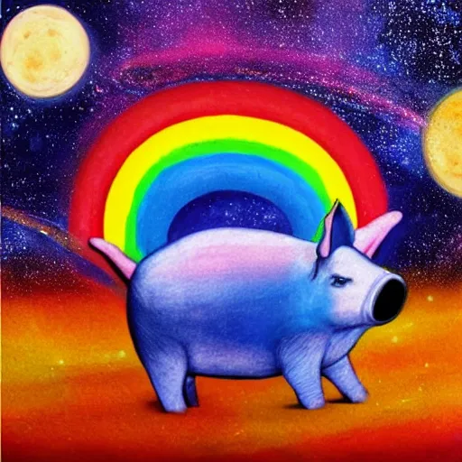 Image similar to rainbow cosmic pig