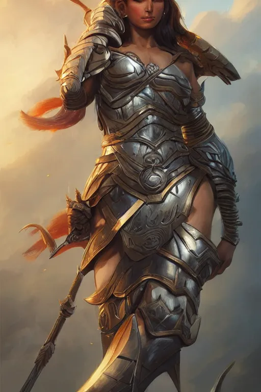 Image similar to amazon valkyrie athena, d & d, fantasy, portrait, highly detailed, headshot, digital painting, trending on artstation, concept art, sharp focus, illustration, art by artgerm and greg rutkowski and magali villeneuve