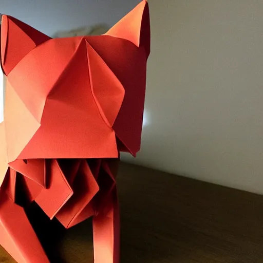 Prompt: cat origami in 8 k very awesome detail