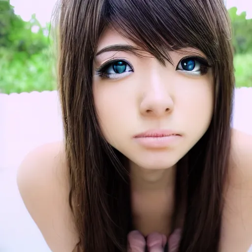 Image similar to anime woman, macro face shot