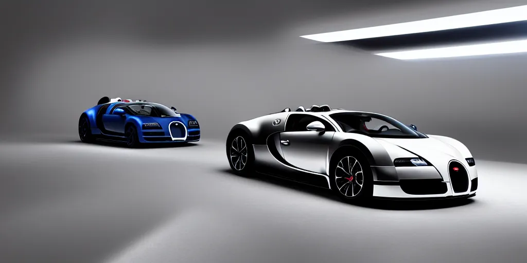 Prompt: bugatti veyron, volumetric lighting