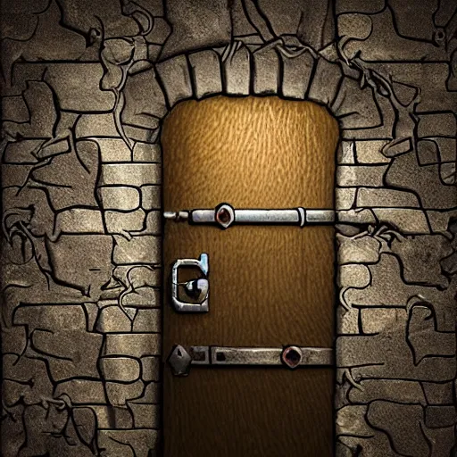 Prompt: concealed door in a dungeon wall, d & d, photo